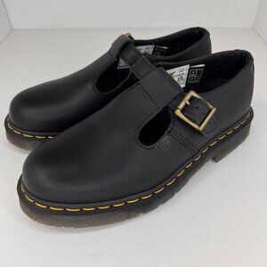 Dr. Martens Womens ASTMF2892-18EH Black Polley Smooth Leather Size 10L Mary Jane